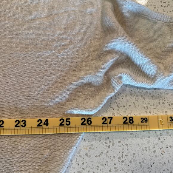 Garnet Hill 100% Linen Oversized Relaxed V Neck Sweater Beige XS Quiet Luxury - Picture 8 of 8